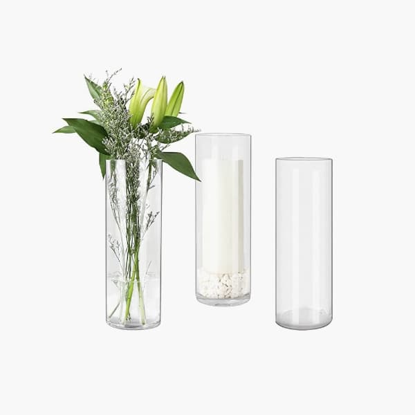 Clear Glass Candle Vase