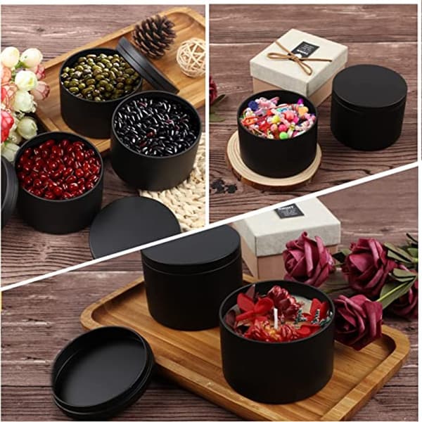 black candle jars for storing items