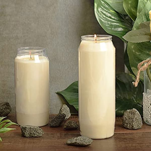 unscented jar candles in living room