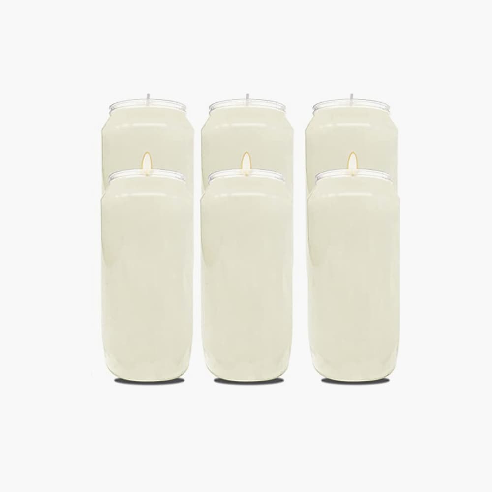 long unscented candle jars in churches