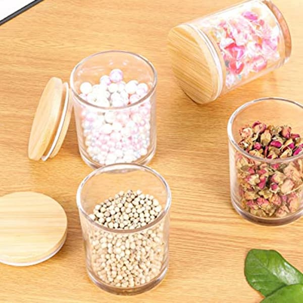 clear glass candle jars for tea materials