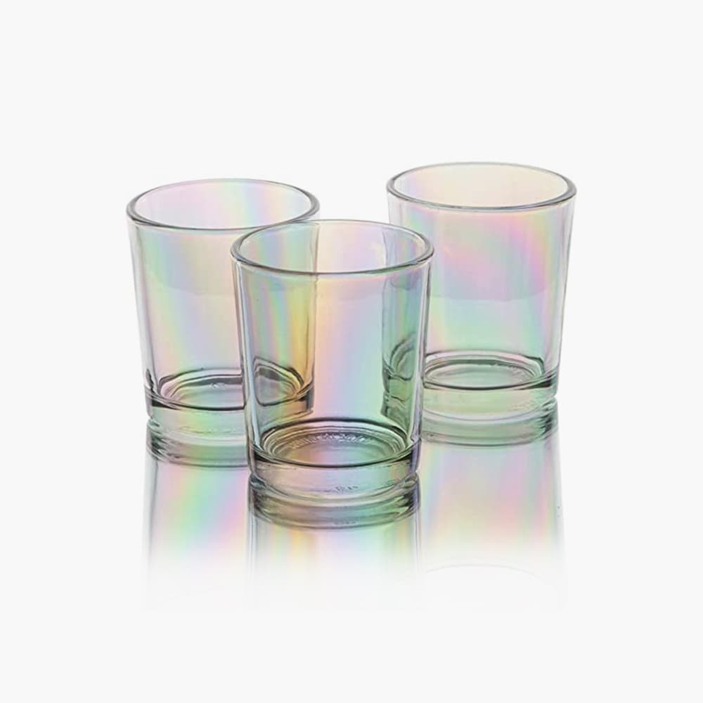 classic iridescent candle jars