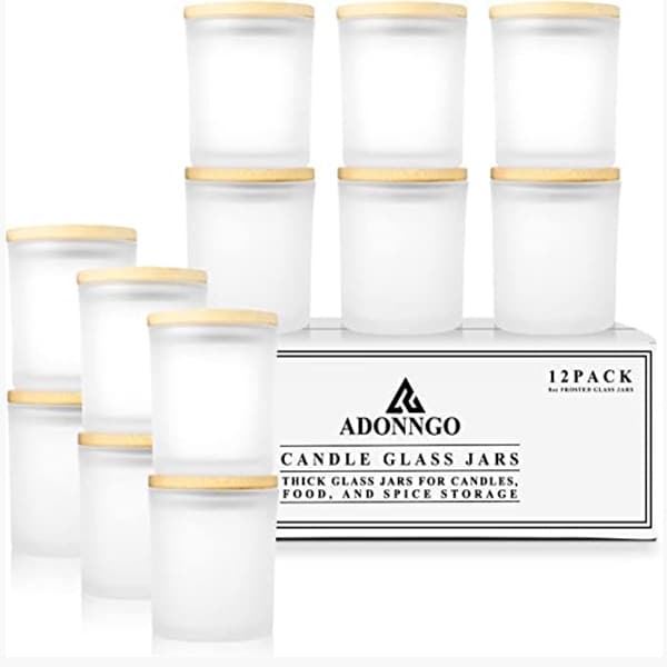 clear frosted candle jars