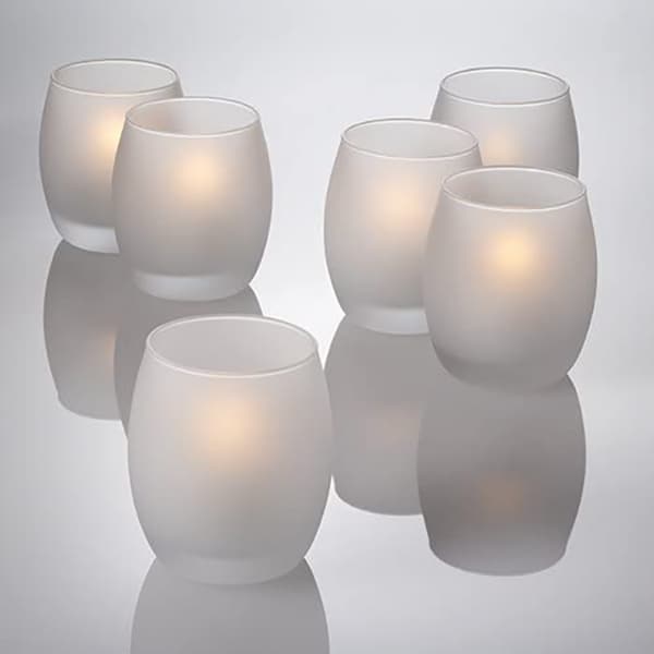 oval frosted candle jars