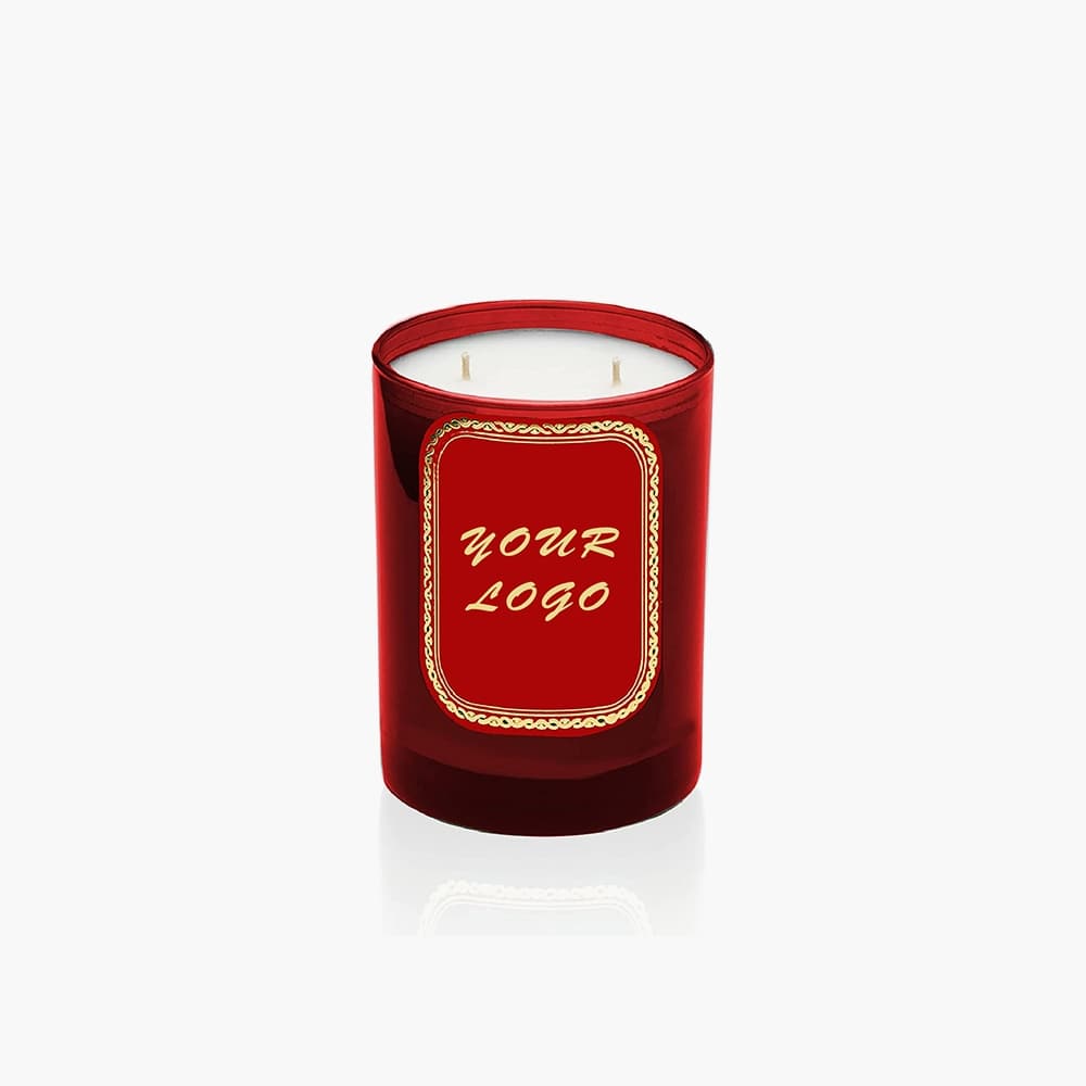 elegant red candle jar