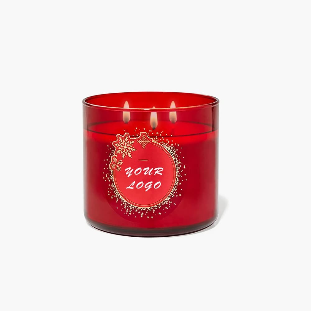 wide opening red candle jar