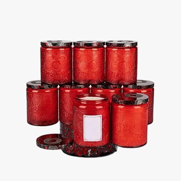 red candle jars  bulk