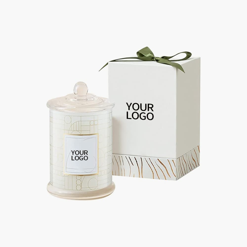 Cylinder luxury candle jar with gift box
