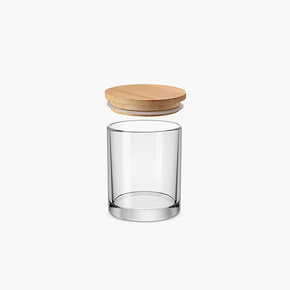 sleek candle tumbler with bamboo lid