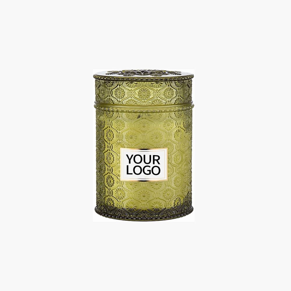 olive green luxury candle jar