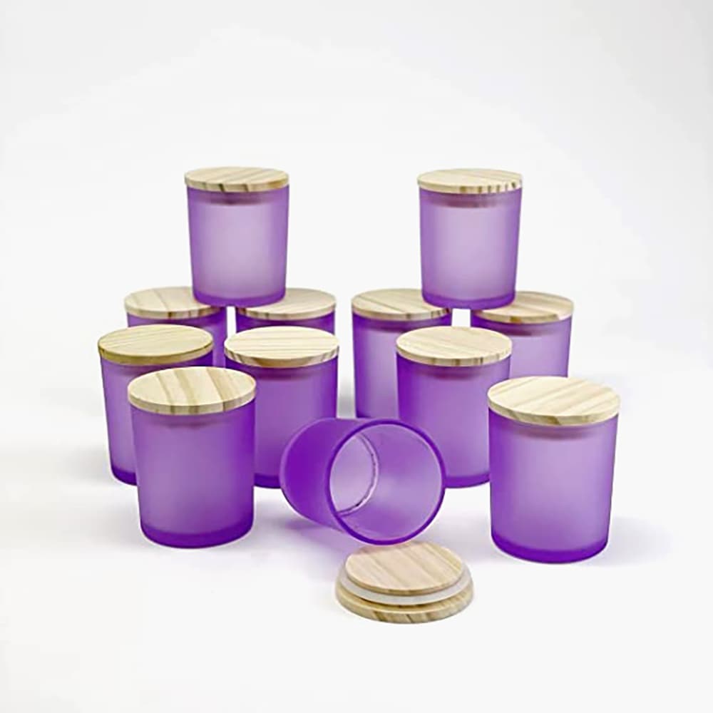 purple frosted 6oz candle jars