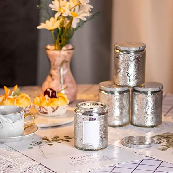 8oz candle jars in dining table