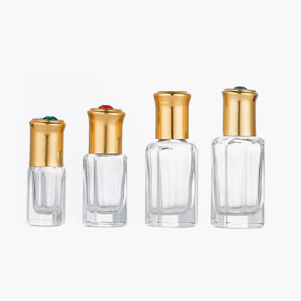 attar bottles with metal caps