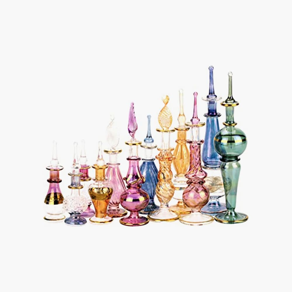 colorful egyptian perfume bottles