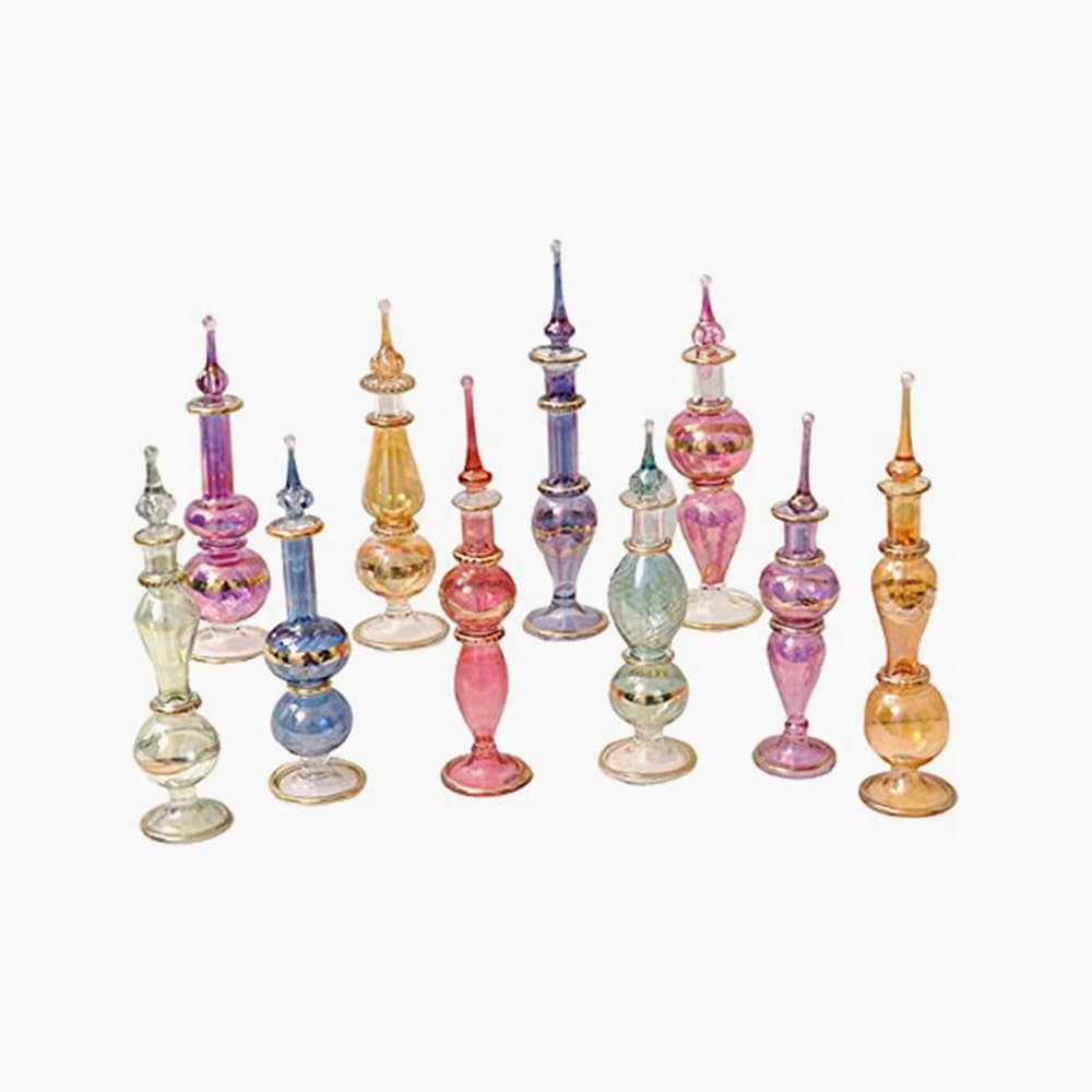 colored egyptian perfume bottles