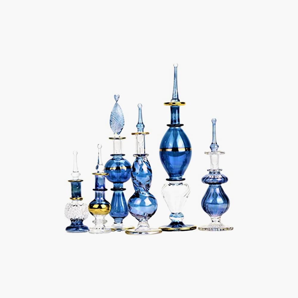 blue egyptian perfume bottles