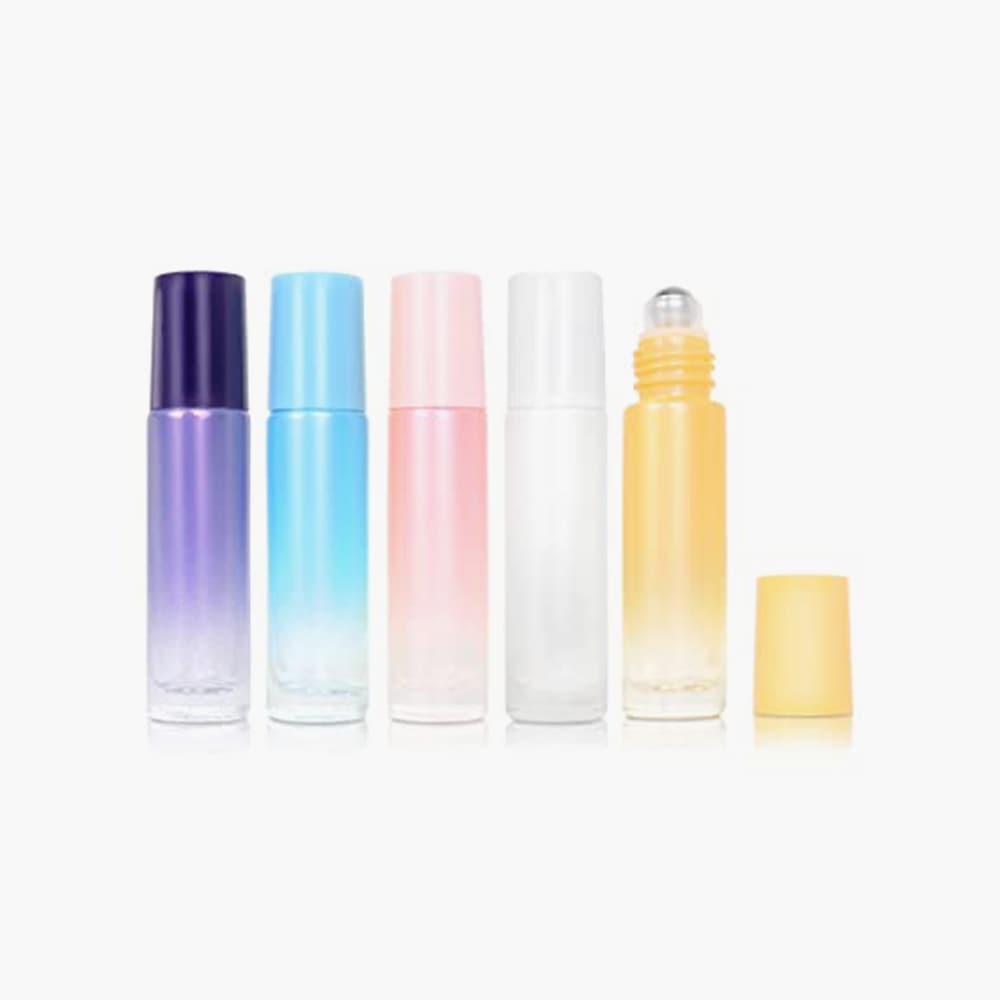 colorful roll on perfume bottles