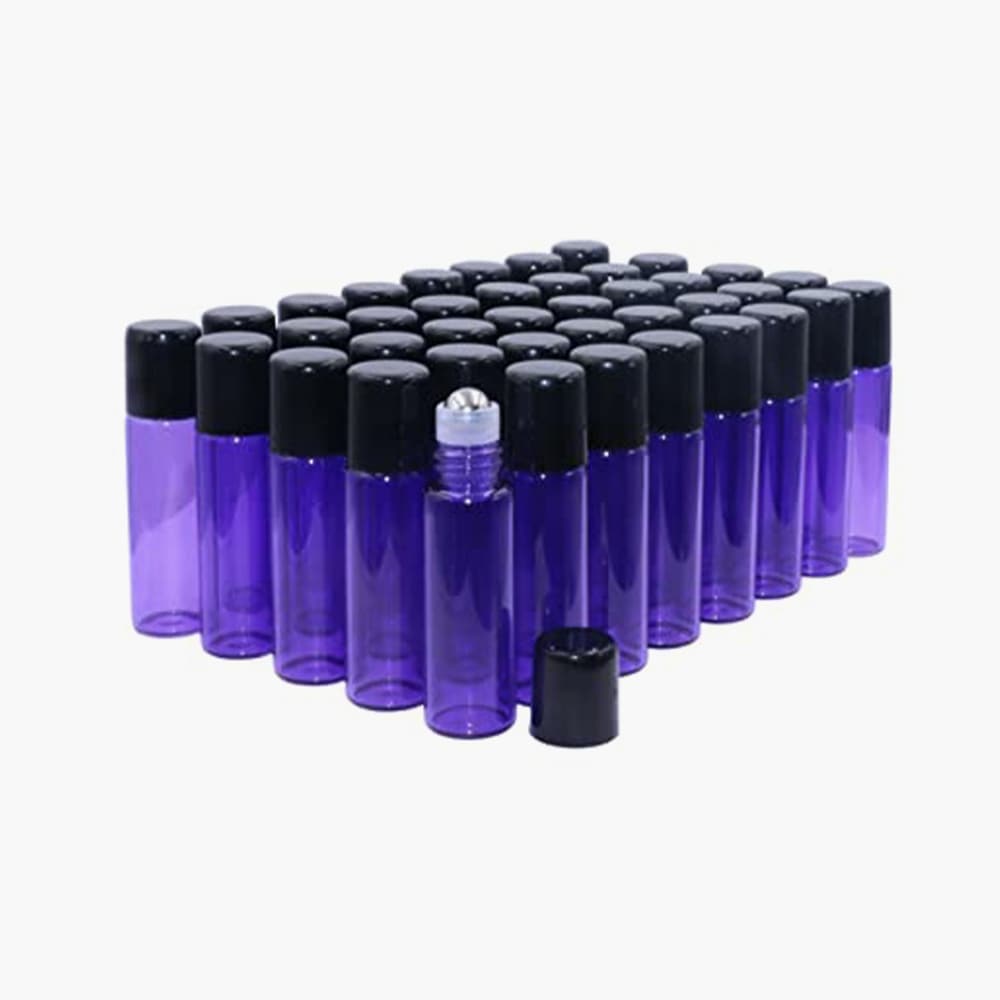purple roll on perfume bottles