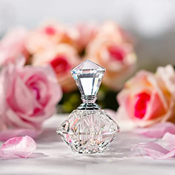 rosy crystal perfume bottle