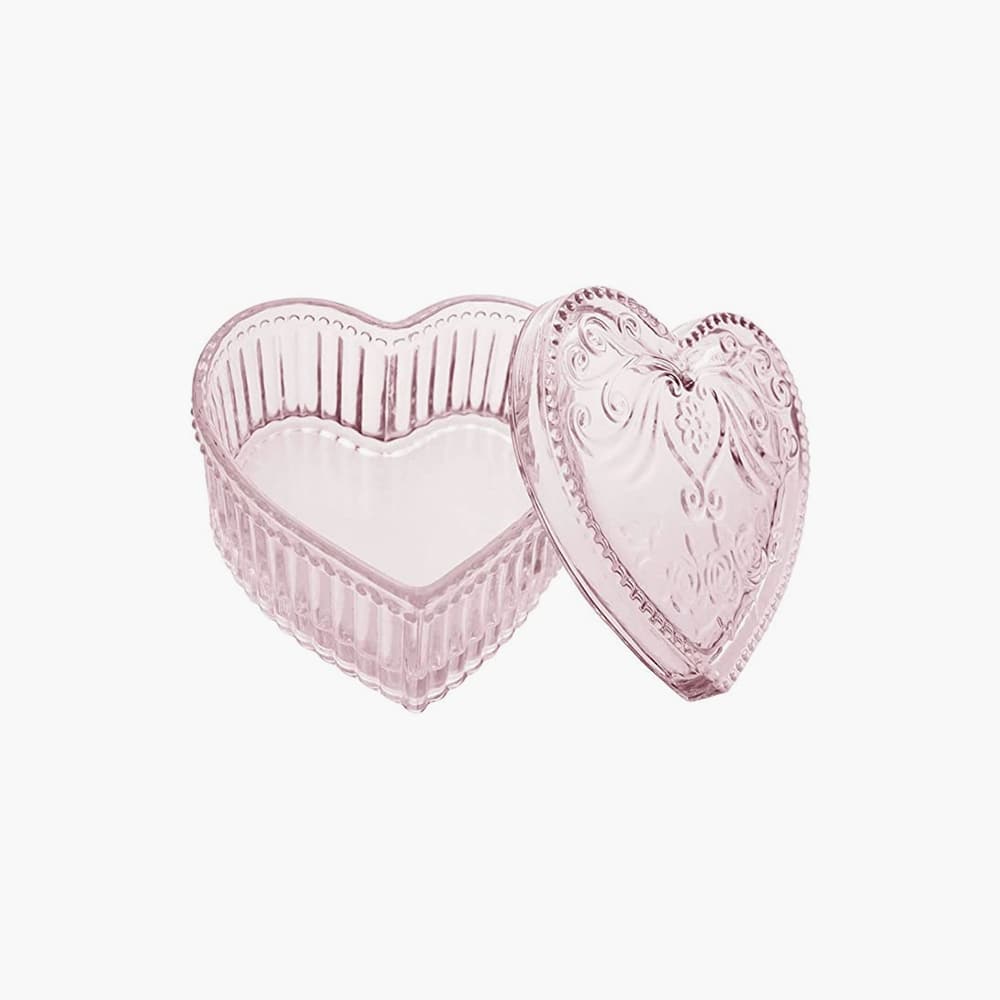 pink heart shaped candle jar