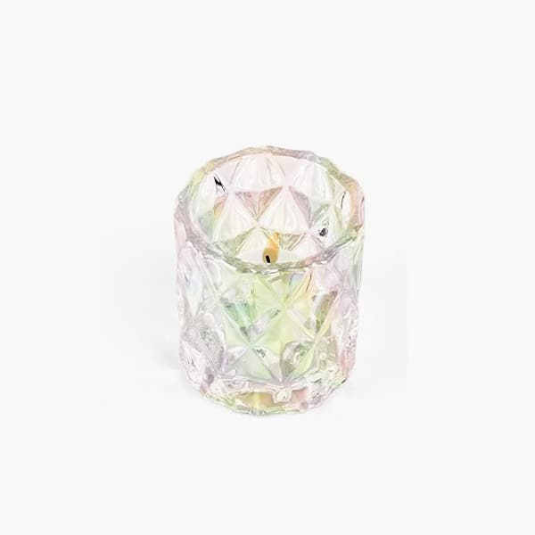 elegant iridescent candle jar