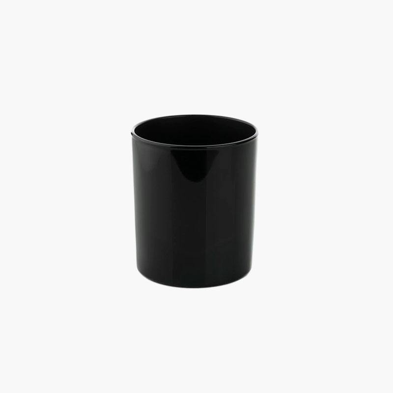 black gloss candle jar