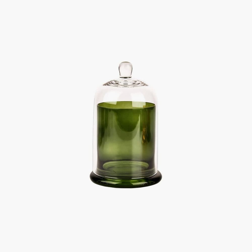 green bell jar candle
