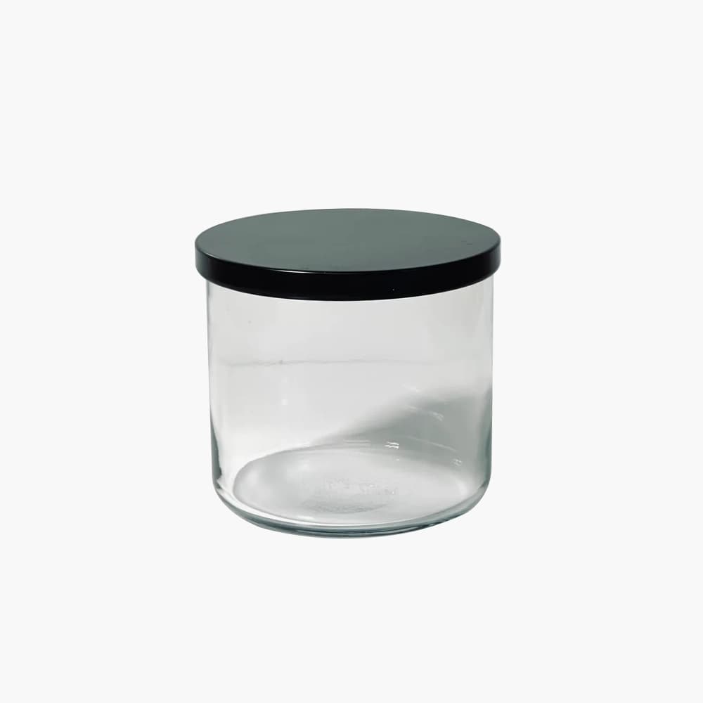 3 wick candle jars with black lids