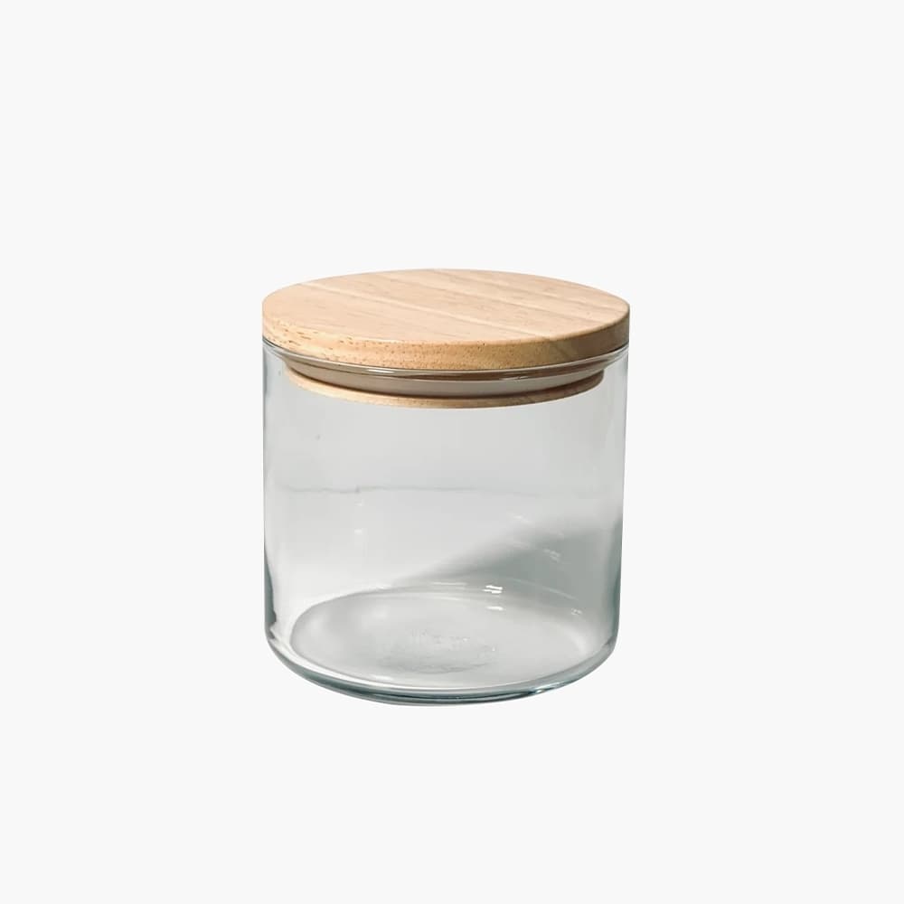 3 wick candle jars with wood lids