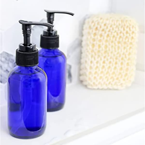 lotion pump bottle in bathroom