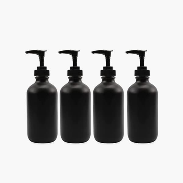matte black lotion bottles