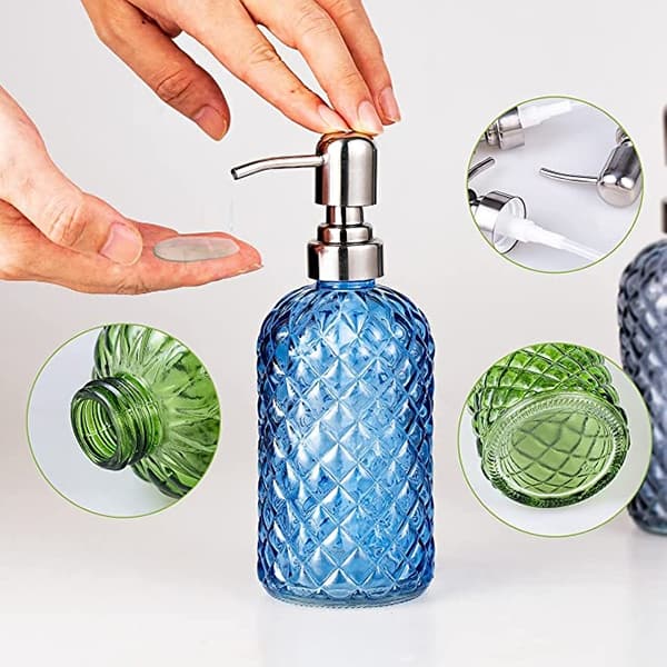 blue custom printed lotion bottle
