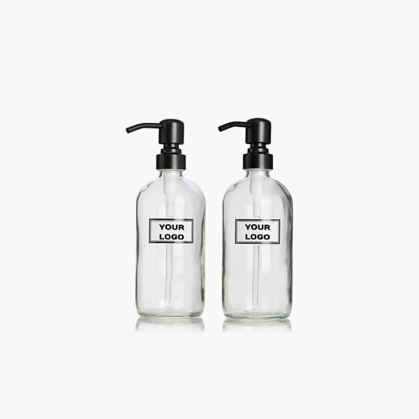 clear custom printed lotion bottles
