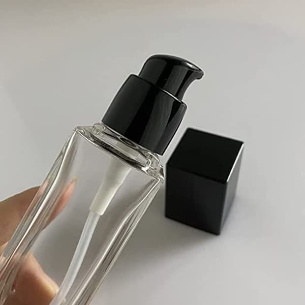 clear small lotion bottle