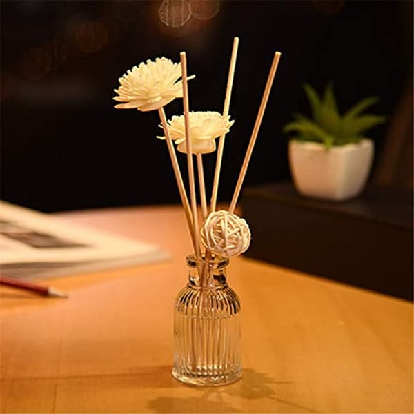 small diffuser bottle with reed sticks