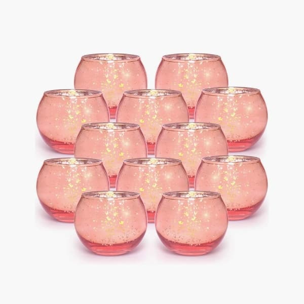 pink candle bowls