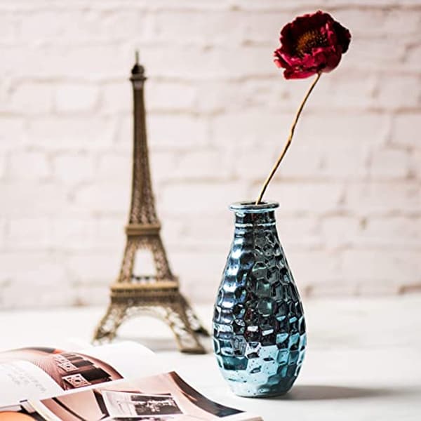 blue reed diffuser bottle as decoration