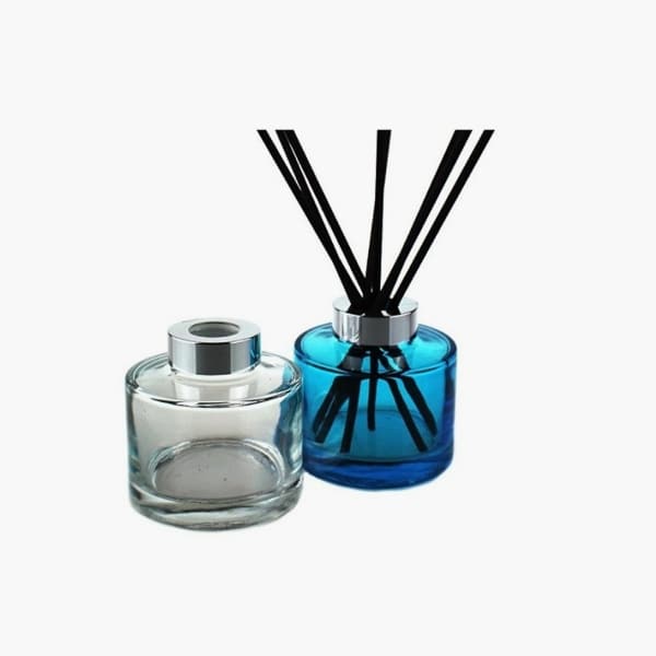 cylindrical blue diffuser refill bottles