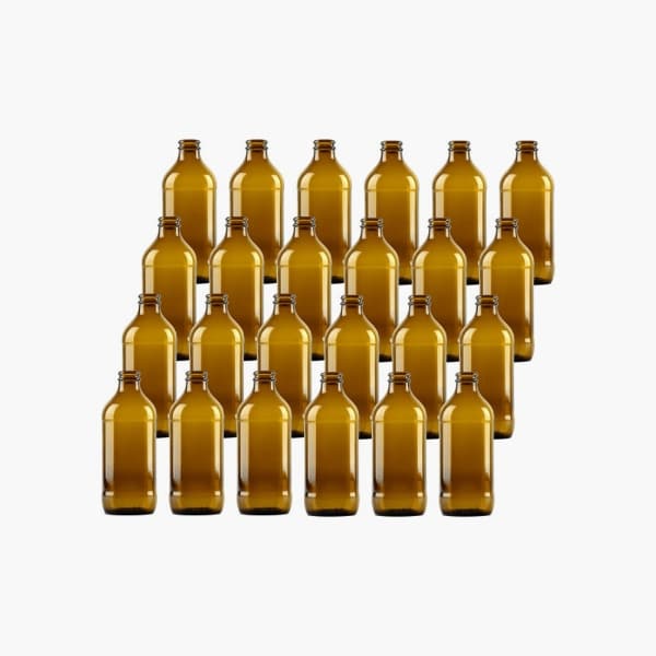 amber stubby beer bottles