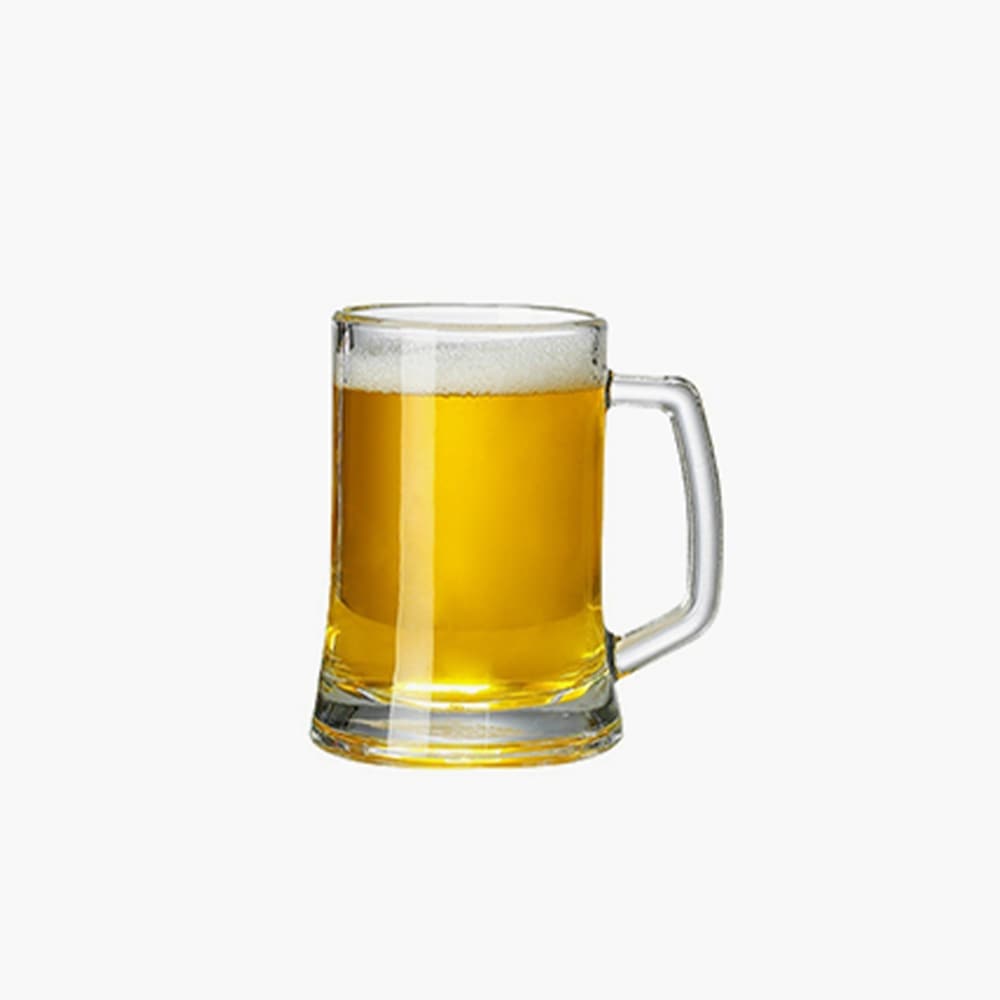 glass beer mug with wide base
