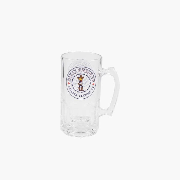 tall beer glass with handle