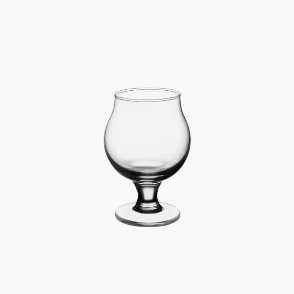 rounded beer tasting glass