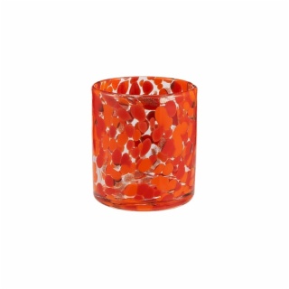 leopard candle jar red