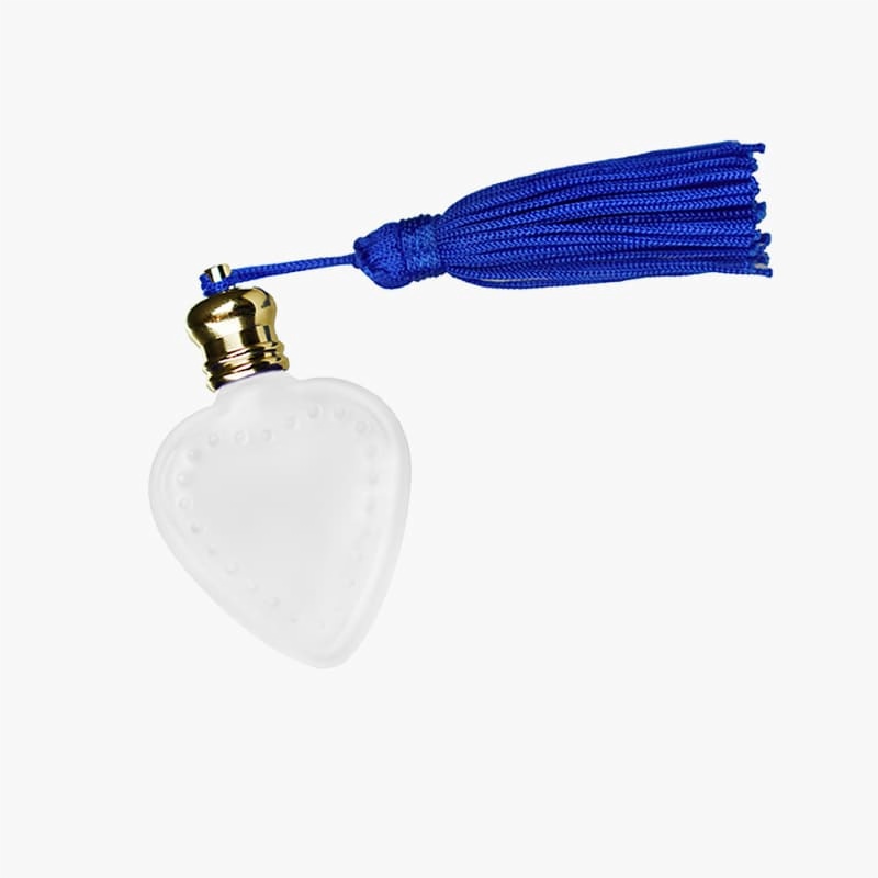 4ml frost heart shaped perfume bottle with blue tassel