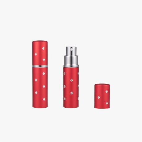 red portable perfume bottle