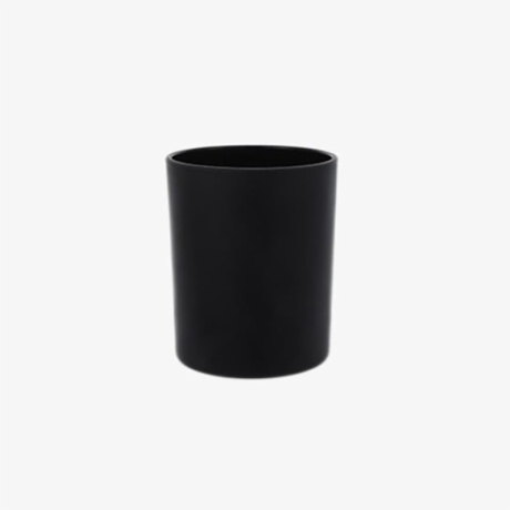 empty black candle jar