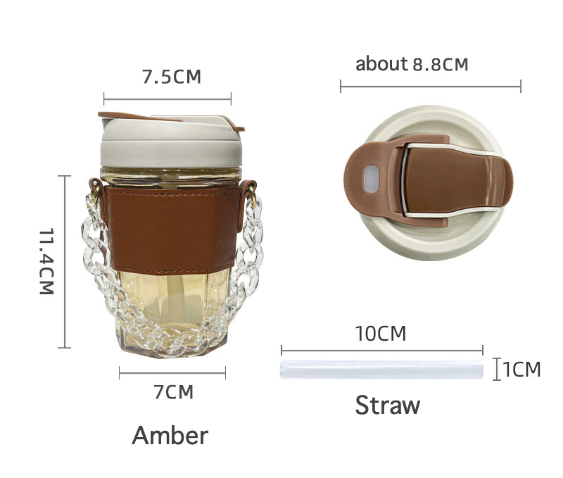 ODM/OEM Octagonal Glass Tumbler Bottle With Straw