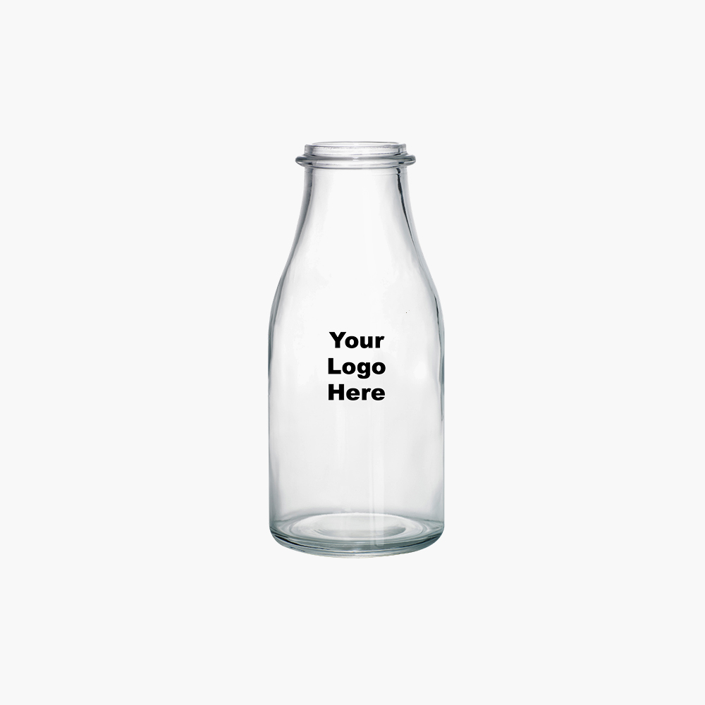 Elegant Pack of 2 Oz Glass Milk Bottles with Lids, Half Gallon