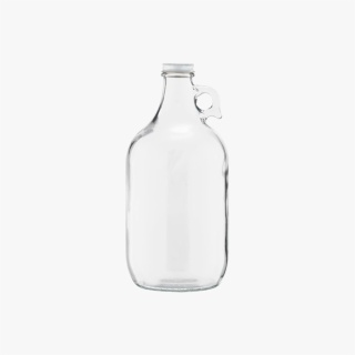 0.5 Gallon Clear Glass Jug with White Metal Cap