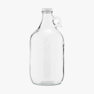 0.5 Gallon Clear Glass Jug with White Metal Cap